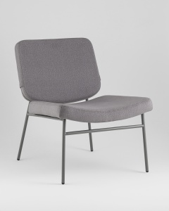 Кресло Эбигейл велюр серый, каркас серый