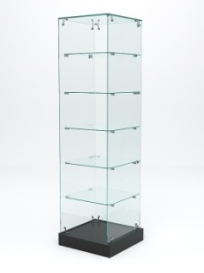 Витрина стеклянная "ИСТРА ХИТ ПРОДАЖ" №502 (без дверки, задняя стенка - стекло), Черный