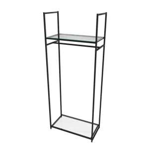 Стеллаж для одежды AС2290-02-Ч со стеклом 220х90х45