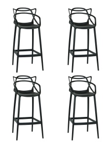 Набор 4 шт Стул барный DOBRIN MASTERS BAR, чёрный (B-03)
