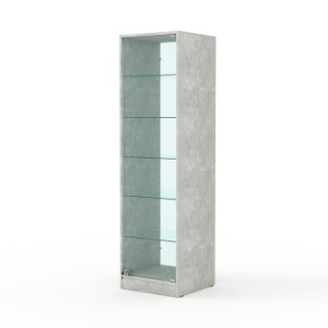 Витрина "АСТРА ХИТ ПРОДАЖ" №501 (с дверкой, задняя стенка - стекло), Метрополитан Грей