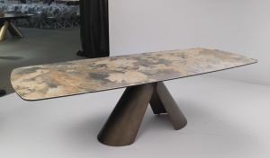 Стол КАЛЬДЕРОН (CALDERON) 180 цвет TL-137  матовый, исп керамика / МЕДНЫЙ БРАШИРОВАННЫЙ, ®DISAUR