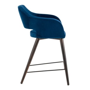 Стул полубарный Саймон, велюр темно-синий, 60 см