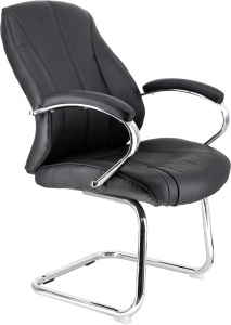 Кресло для посетителей Everprof Forum (Форум) CF Экокожа Черный