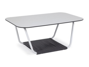 "Глория" журнальный стол 90х60см из HPL, цвет "молочный"цвет Темно-серый
