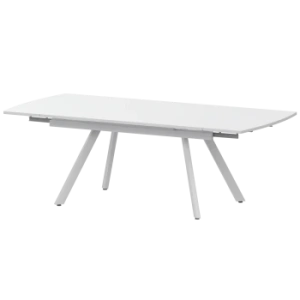 Стол раздвижной Фаворит Обеденные столы в пластике Фаворит 1400+300 (Н-3791) Супер Белый/Белый муар