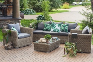 "Капучино" лаунж-зона из искусственного ротанга, цвет соломенныйцвет соломенный