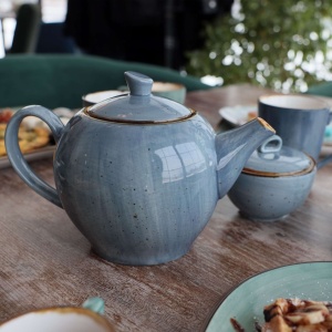 Чайник заварочный VITAL, фарфор, синий, 1,2л