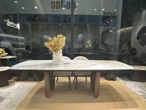 Стол ВЕСТБЕРГ (WESTBERG) 180 КАЛАКАТТА (GLOSS CALACATTA GOLD SOLID CERAMIC) / Орех натур, ®DISAUR