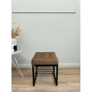 Банкетка Марсей 40-44 с полкой (светло-коричневый/черный)