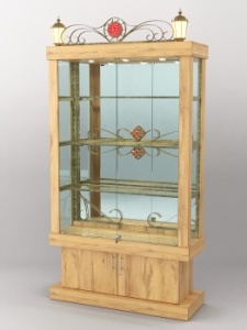 Витрина "Империя" №2-6 с фонарями, Дуб Золотистый