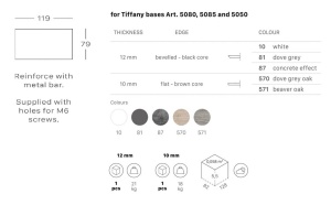 Столешница прямоугольная для подстолья Tiffany белый
