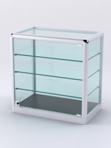 Витрина из профиля настольная "ВАЙБ ИКС" №4-3П-С-300 (задняя стенка Cтекло), Черный