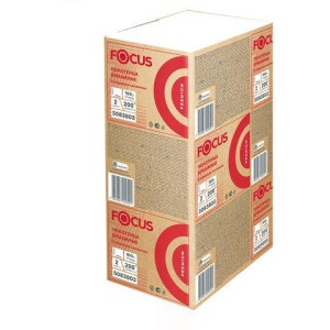 Полотенца бумажные 200 шт., FOCUS (Система H2) Premium, 2-слойные белые, КОМПЛЕКТ 20 пачек, 24х21,5 см, Z-сложение, 5083803