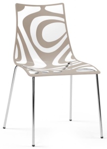 Стул прозрачный Wave 4 legs песочный;хром, песочный