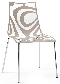 Стул прозрачный Wave 4 legs песочный;хром, песочный