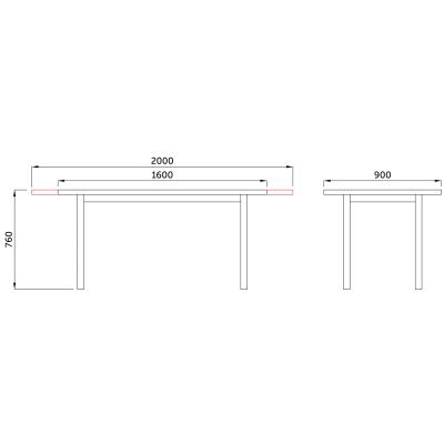 Стол раздвижной Wenus, 160(200)*76, белый, шпон, длина до 200 см