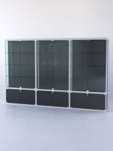 Витрина "ПРЯМОУГОЛЬНАЯ" №2-3м-200-1 (задняя стенка - ДВП), Черный