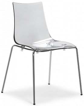 Стул прозрачный Zebra Antishock 4 Legs хром, прозрачный