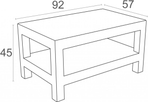Столик пластиковый плетеный журнальный Siesta Contract Monaco Lounge