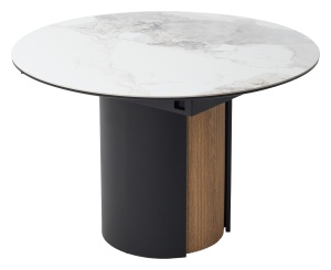 Стол БАТИСТ 115 без подсветки PANDORA LIGHT, керамика / ДУБ АМЕРИКАНСКИЙ, ЧЕРНЫЙ каркас