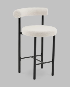 Стул полубарный Флорео букле молочный