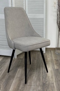 Стул БЕРТИ 360 град. поворот. B22 Серый, велюр / черный каркас,