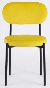 Стул ПАКО H-19 Желтый, велюр / черный каркас