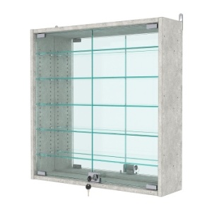 Витрина настенная с регулировочными полками №1-6А-РЕГ, Метрополитан Грей