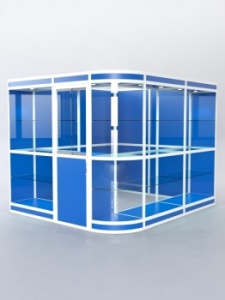 Павильон торговый из профиля угловой №5в, Делфт голубой U525 ST9 + Белый