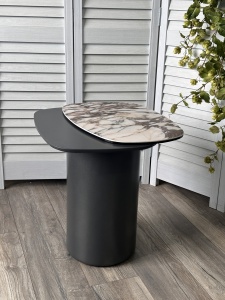 Стол кофейный АРВИД (ARVID)  цвет TL-312 исп. керамика на стекле/МДФ/темно-серый МДФ каркас ®DISAUR