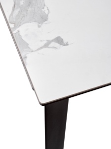 Стол CREMONA 140 MATTE STATUARIO Белый мрамор матовый, керамика/ черный каркас, ®DISAUR