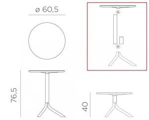 Стол пластиковый обеденный Spritz + Spritz Mini тортора