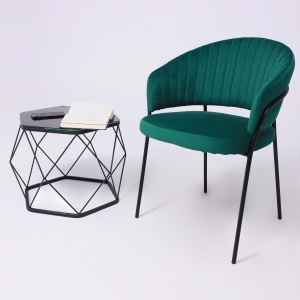 Стол журнальный АРЕНА, черный/черный СТЕКЛО, 535*465*415