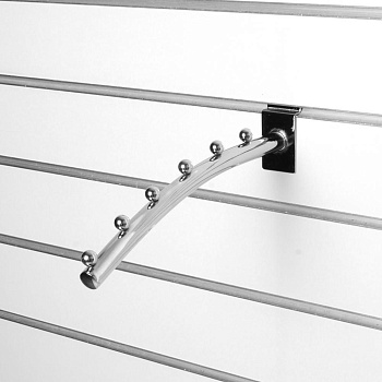 A019-300 Кронштейн наклонный изогнутый с 6-ю шариками, d=19мм, длина 300мм, хром