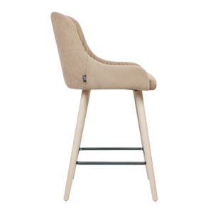 Стул полубарный Mint, велюр Teddy 014, морилка белая