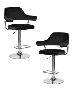 Набор 2 шт Стул барный DOBRIN CHARLY, черный велюр (MJ9-101)