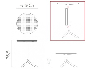 Стол пластиковый обеденный Step + Step Mini белый