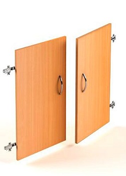  Д-6 Двери к стеллажам (шириной 85 см)  на 2 полки цвет Белый с черной кромкой