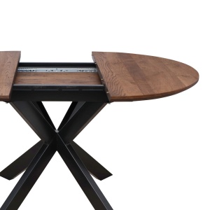 Столешница РАУНД раздвижной, d100(140) дуб мореный / рама черная