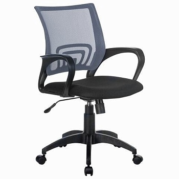Кресло BRABIX "Fly MG-396", с подлокотниками, сетка, серое/черное, 532085
