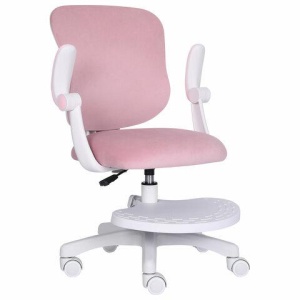 Кресло детское с подставкой для ног BRABIX "Sky MG-206", велюр, розовое, 533154