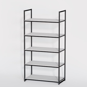 Стеллаж в стиле лофт A1790-20-ЧБ с полками лдсп