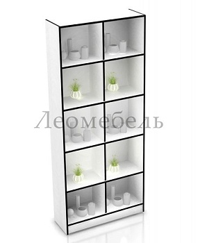 Ст-16 Стеллаж торговый с ячейками цвет Белый с черной кромкой