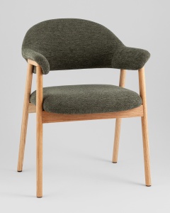 Стул обеденный Tavu с деревянными ножками зеленый