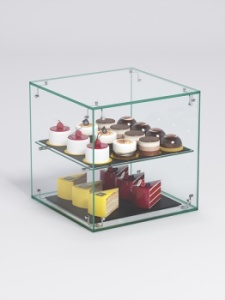 Витрина "СЛАДОСТЬ" №15А-0 для выпечки настольная с прямыми полками без дверки, Стекло