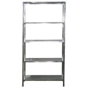 Стеллаж металлический BOOMHOUSE (БУМХАУС), 1800x900x400 мм, 5 полок, нагрузка на стеллаж до 150 кг, серебристый, 291421