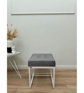 Банкетка Марсей 40-44 с полкой (серый/белый)