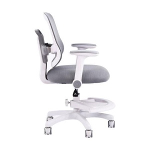 Кресло детское с подставкой для ног BRABIX KIDS "MG-215", сетка/ткань TW, серое, 533313