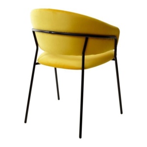 Стул Гемма, желтый велюр/ черный каркас